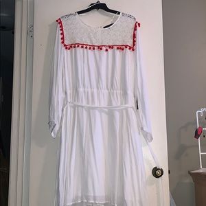 NWT Fit and Flare Dress with Pom Poms Moving Sale